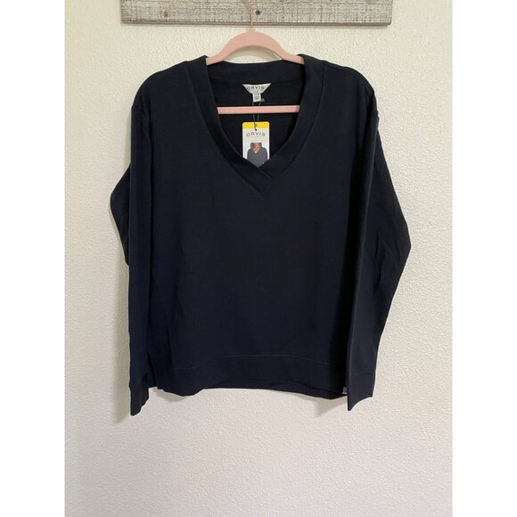 Orvis Women's V-Neck Dropped Shoulders Sweatshirt, Small, Black - Picture 10 of 11